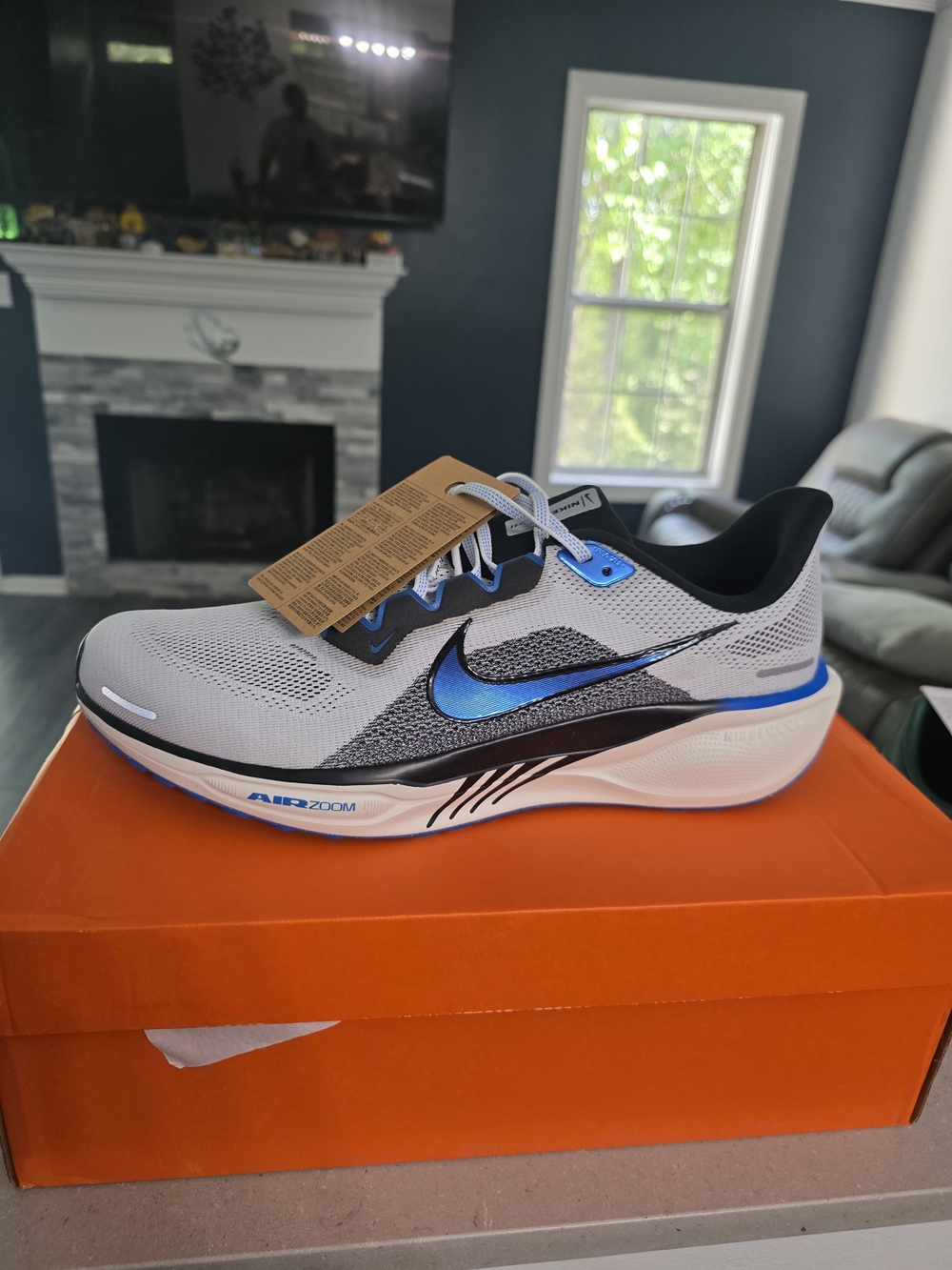 Nike  Air Zoom Pegasus 41 Men’s White, Black & Blue Air Zoom Running Shoe